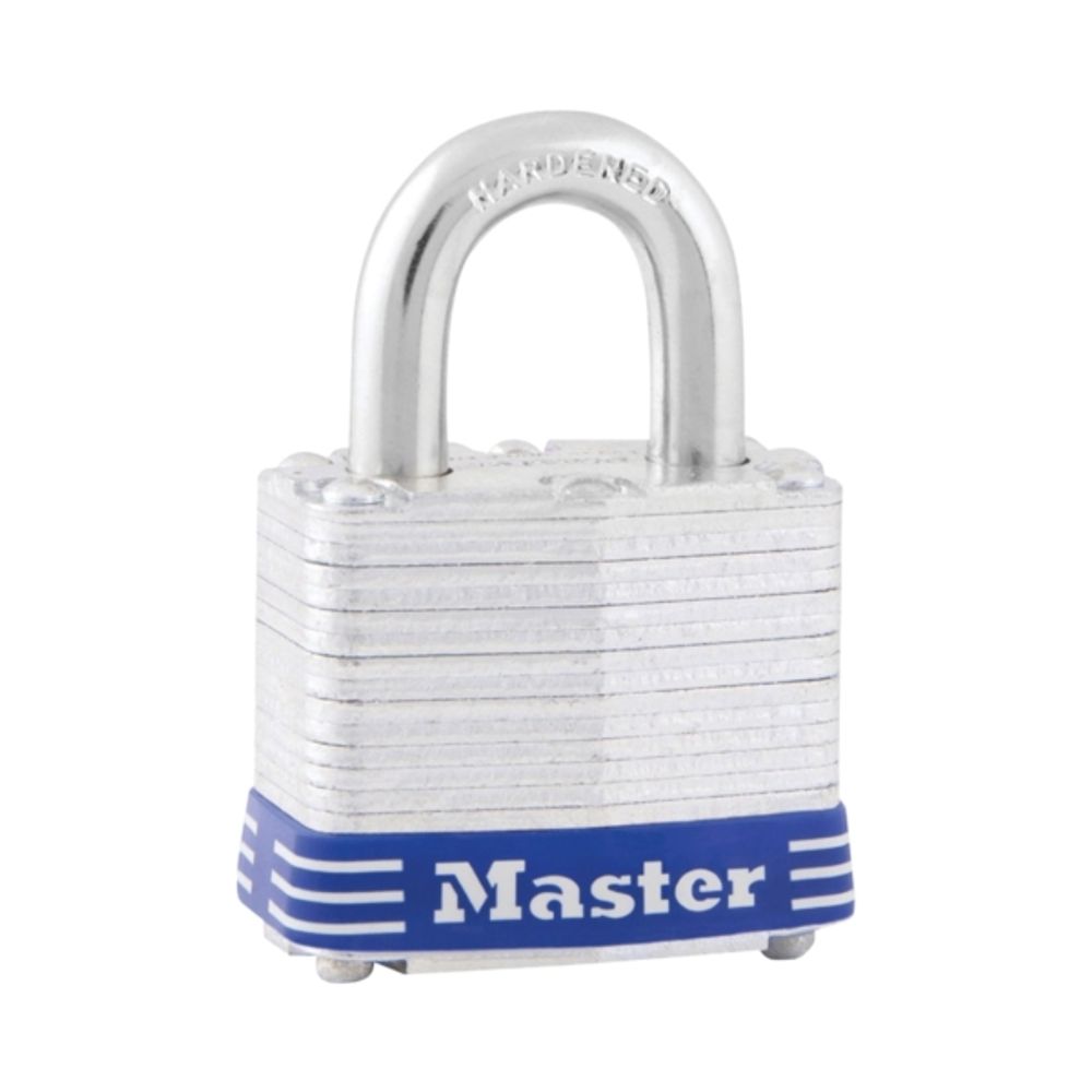 Master Lock 5D Keyed Padlock, 2 in W Body, 1 in H Shackle, Steel