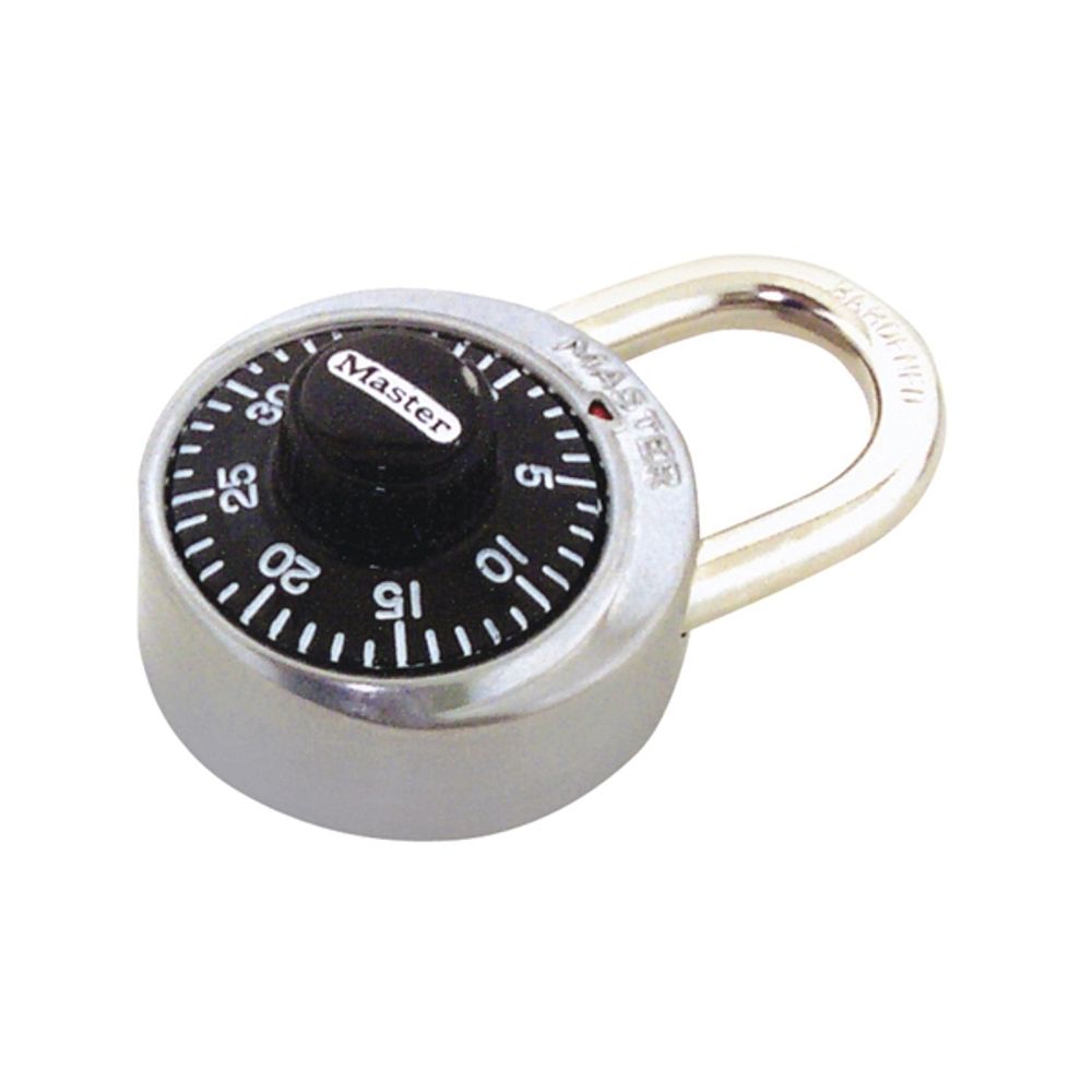 Master Lock 1500D Combination Dial Padlock, 1-7/8 in W Body, 3/4 in H Shackle, Stainless Steel