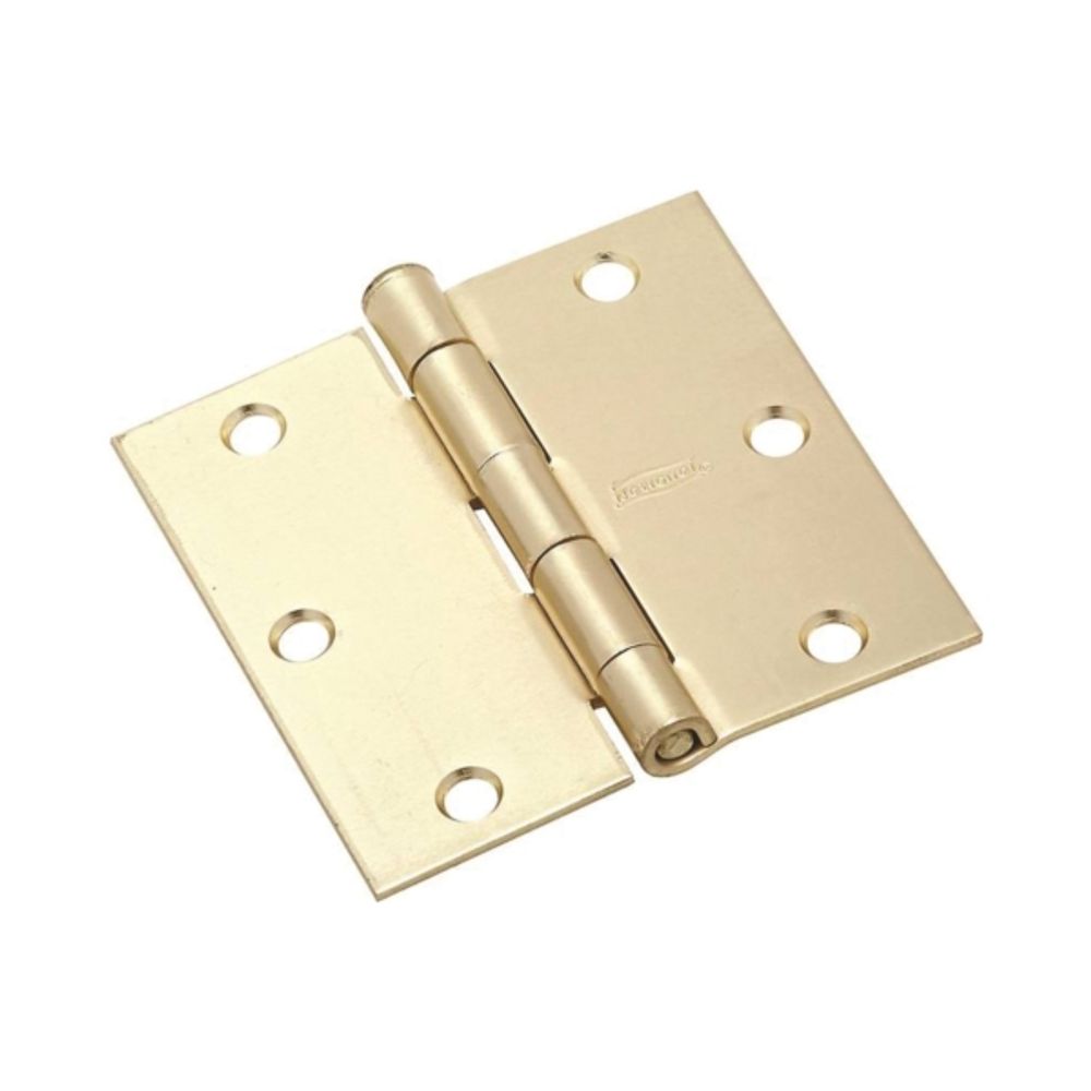 National Hardware N830-232 Door Hinge, 50 lb Weight Capacity, Steel, Satin Brass