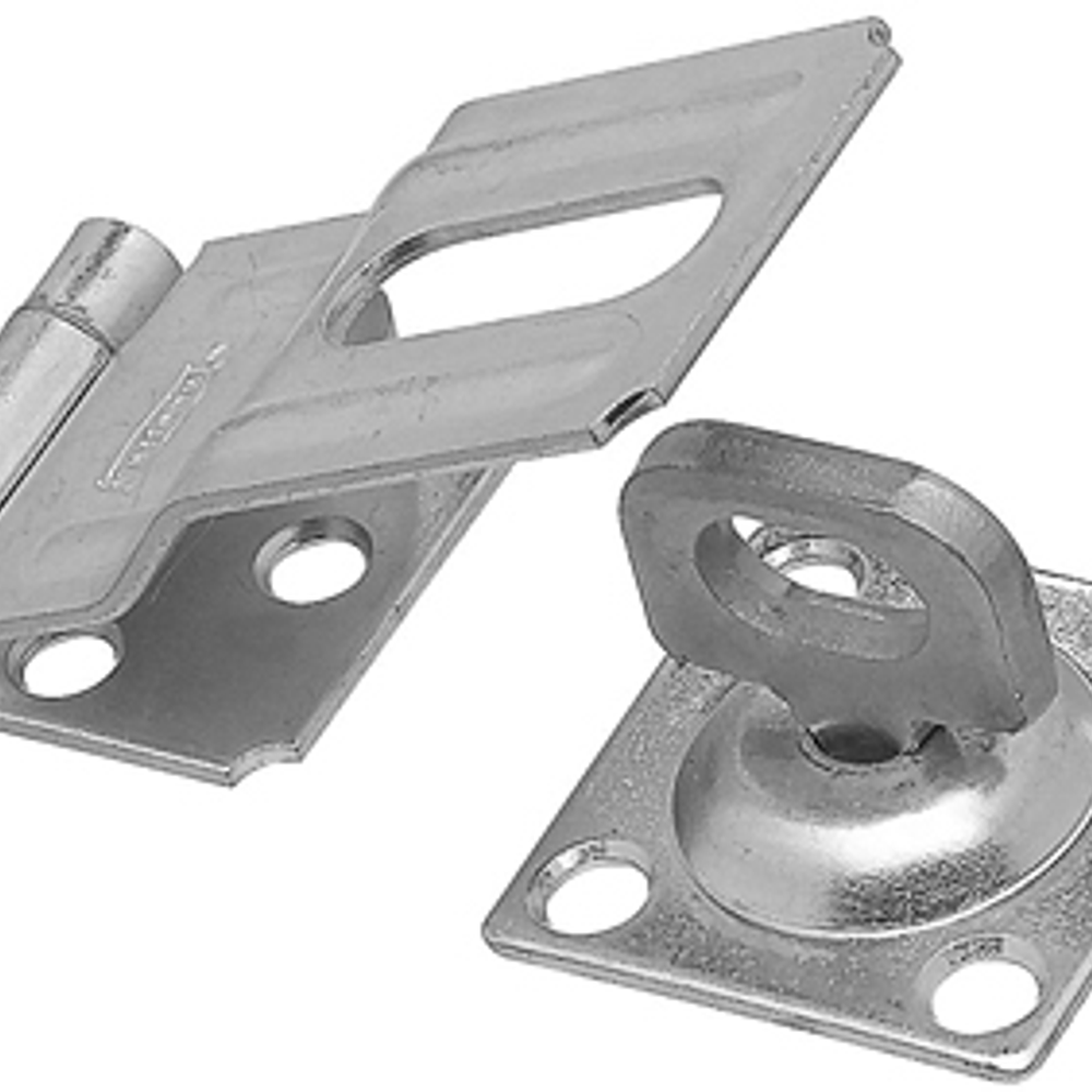 National Hardware V32 Series N102-855 Safety Hasp, 3-1/4 in L, 1-1/2 in W, Steel, Zinc