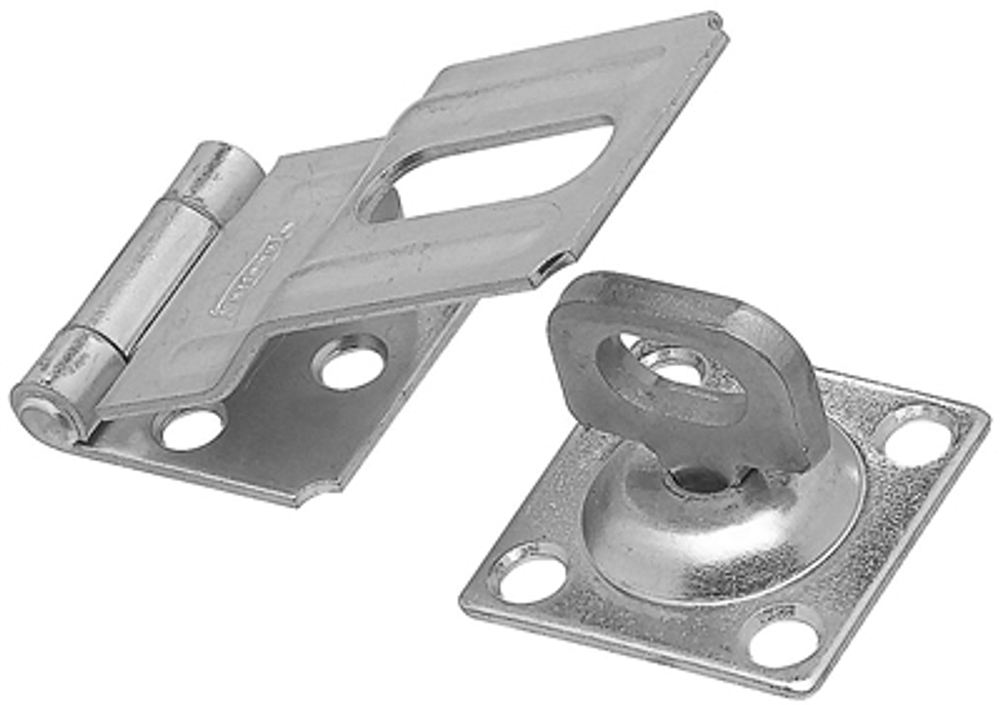 National Hardware V32 Series N102-855 Safety Hasp, 3-1/4 in L, 1-1/2 in W, Steel, Zinc