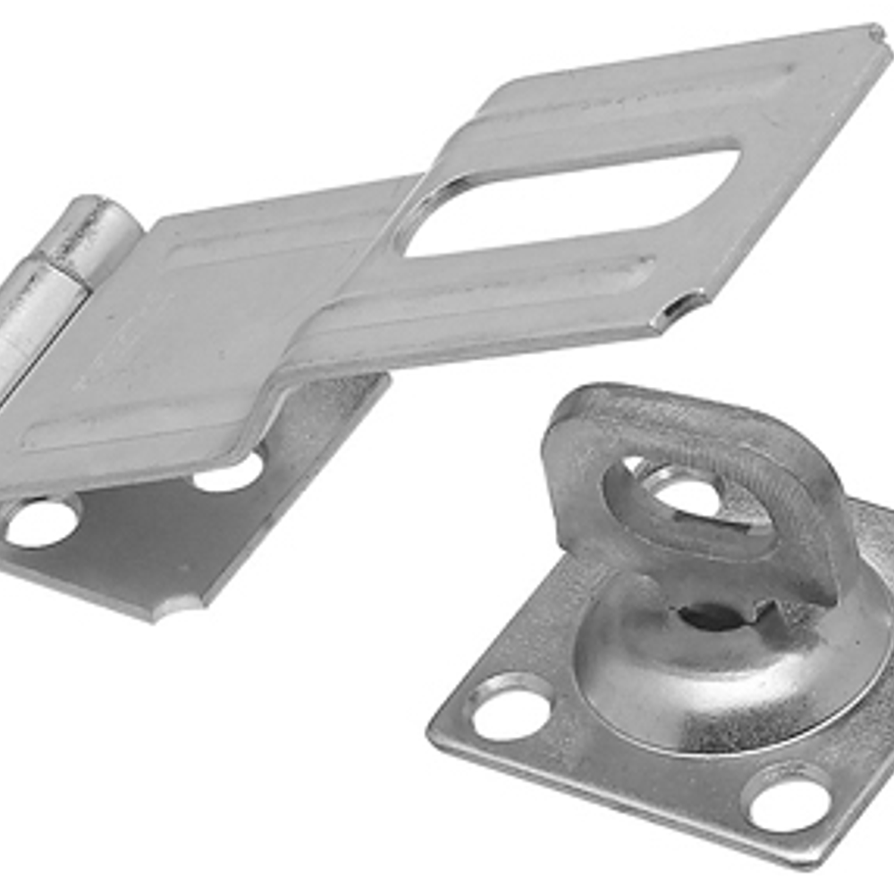 National Hardware V32 Series N102-921 Safety Hasp, 4-1/2 in L, 1-1/2 in W, Steel, Zinc