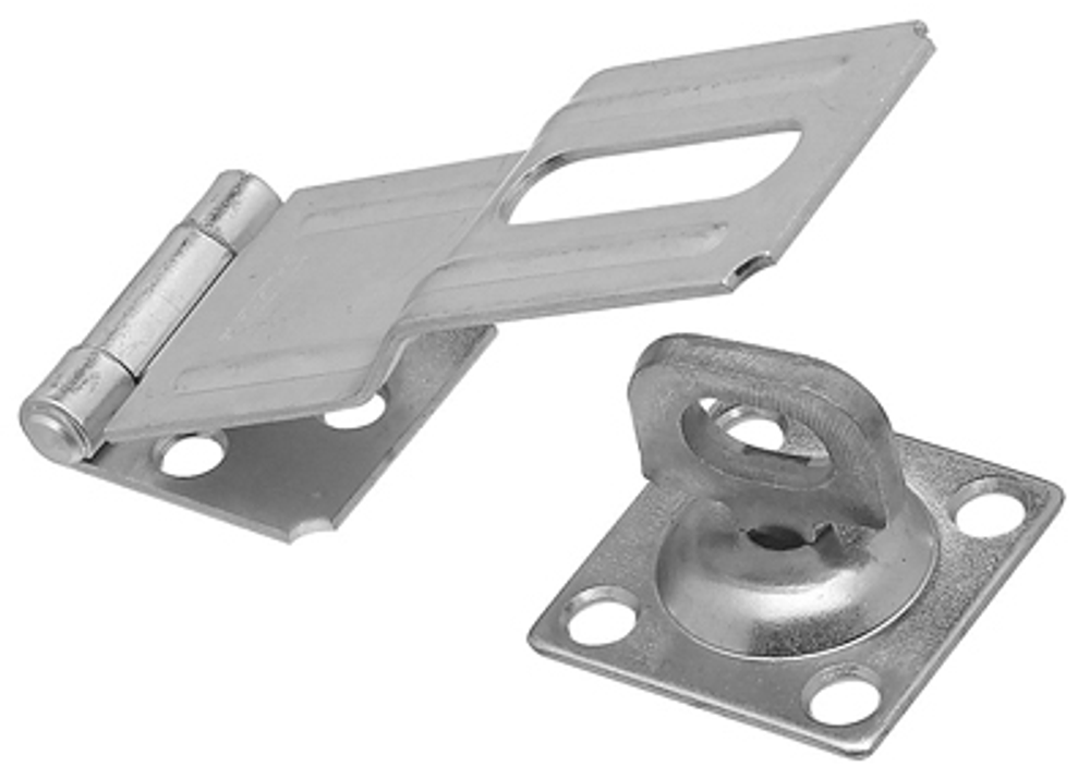National Hardware V32 Series N102-921 Safety Hasp, 4-1/2 in L, 1-1/2 in W, Steel, Zinc