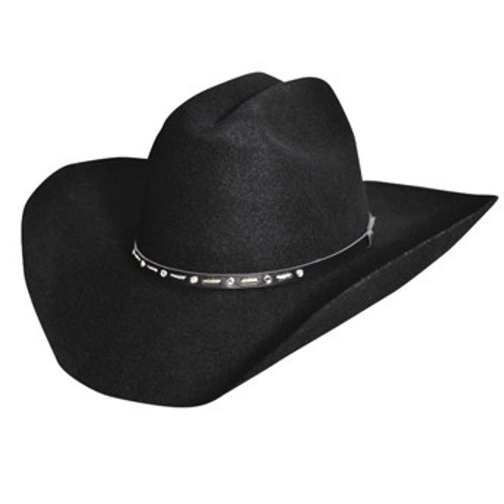 Black Gem Ladies' Felt Cowboy Hat, Black
