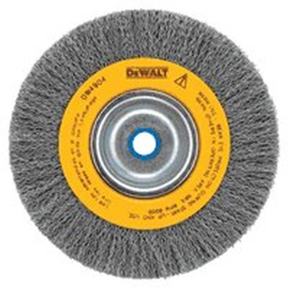 DeWALT DW4905 Wire Wheel Brush, 0.014 in Dia Bristle, 5/8 to 1/2 in Arbor/Shank, 6 in Dia