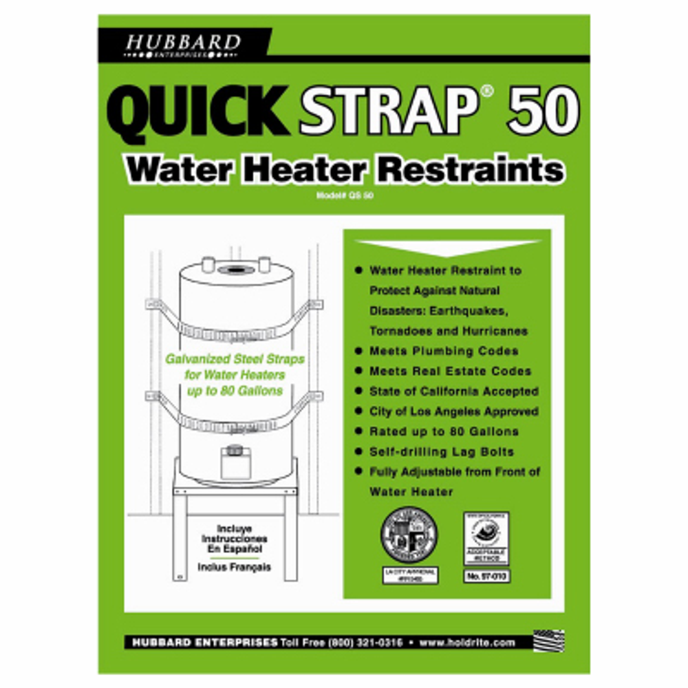 HOLDRITE Quick Strap QS-50 Water Heater Strap, Steel, For Up to 80 gal Water Heaters