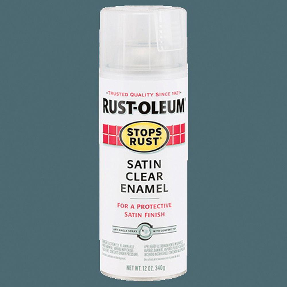 RUST-OLEUM STOPS RUST 285092 Enamel Spray Paint, 12 oz Aerosol Can, Satin, Clear