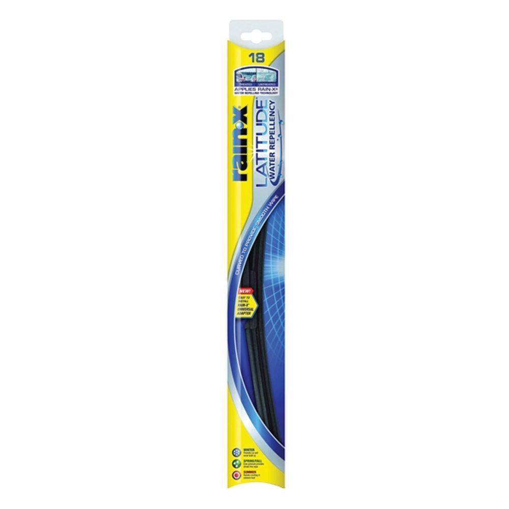 Rain-X Latitude Winter 5079275-2/5079275 Wiper Blade, 18 in, Curved Blade, Rubber