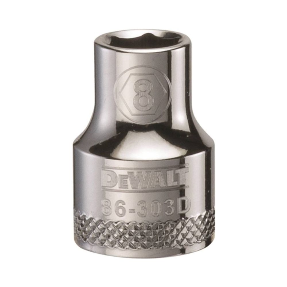 DeWALT DWMT86303OSP Hand Socket, Metric Measuring, 3/8 in Drive, 6-Point, 8 mm Socket, Vanadium Steel