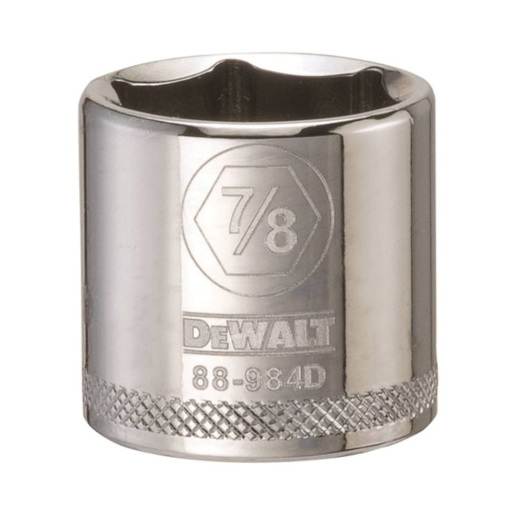 DeWALT DWMT88984OSP Hand Socket, SAE Measuring, 3/8 in Drive, 6-Point, 7/8 in Socket, Vanadium Steel