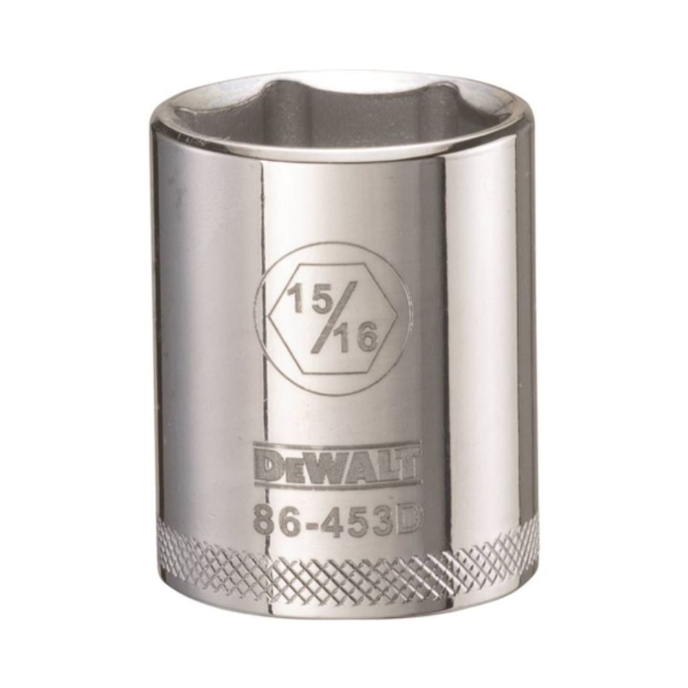 DeWALT DWMT86453OSP Fractional Drive Socket, 1/2 in Drive, 6-Point, 15/16 in Socket, Steel