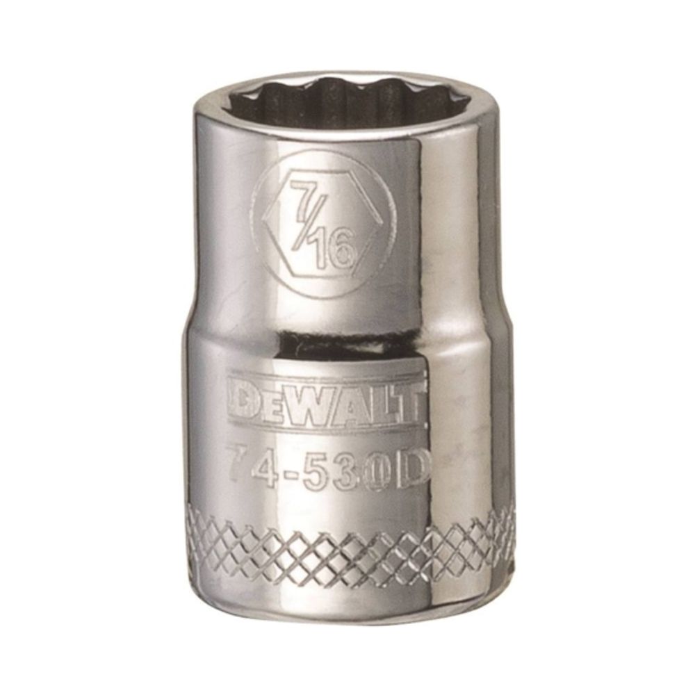 DeWALT DWMT74530OSP Hand Socket, SAE Measuring, 3/8 in Drive, 12-Point, 7/16 in Socket, Vanadium Steel