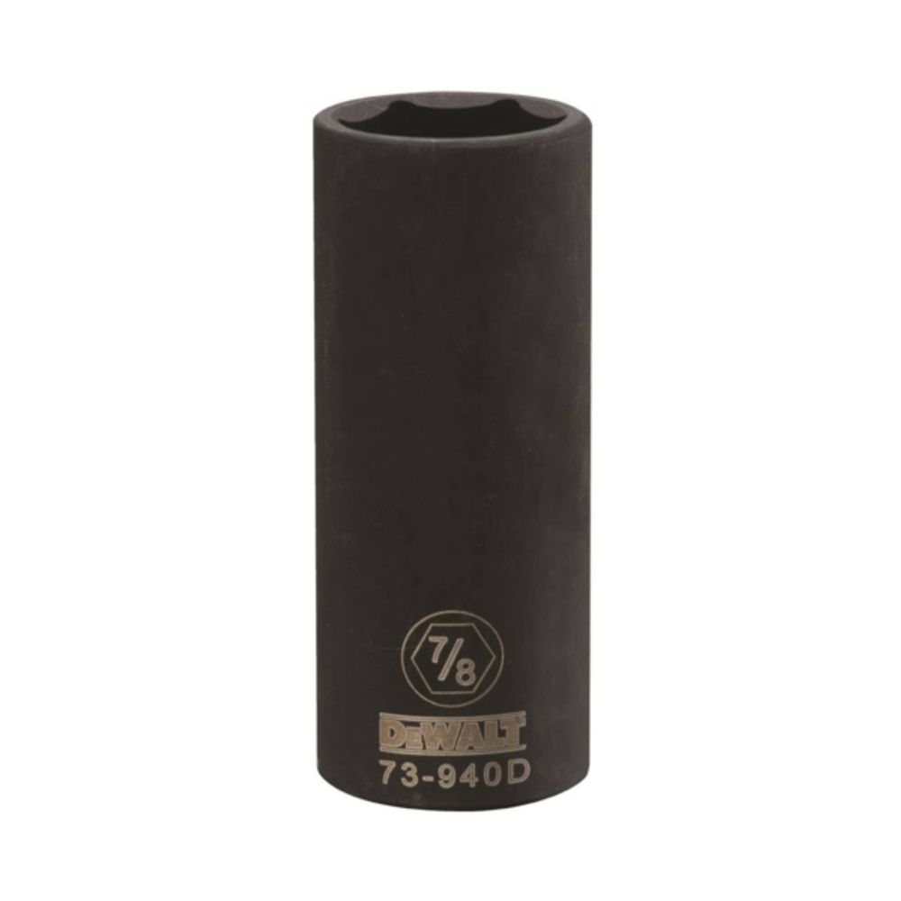 DeWALT DWMT73940OSP Impact Socket, 1/2 in Drive, 7/8 in Socket, 6-Point, Black Oxide