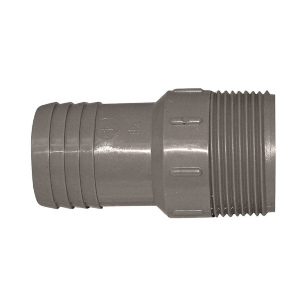 GENOVA 350414 Insert Adapter, 1-1/4 in Insert x MIP, 200 psi, Polypropylene/PVC