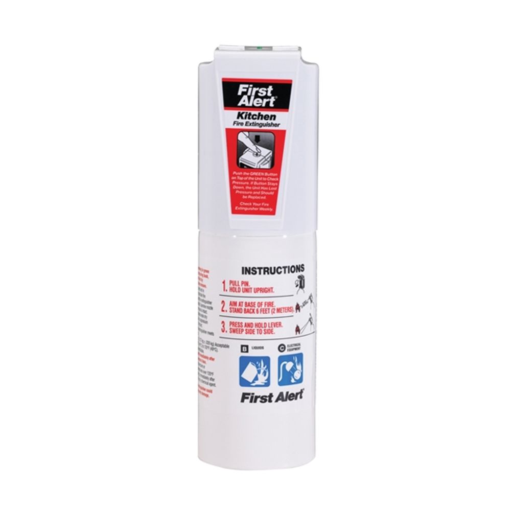 FIRST ALERT KITCHEN5 Fire Extinguisher, Sodium Bicarbonate Extinguish Agent, 1.4 lb Capacity, 5-B:C Fire Class