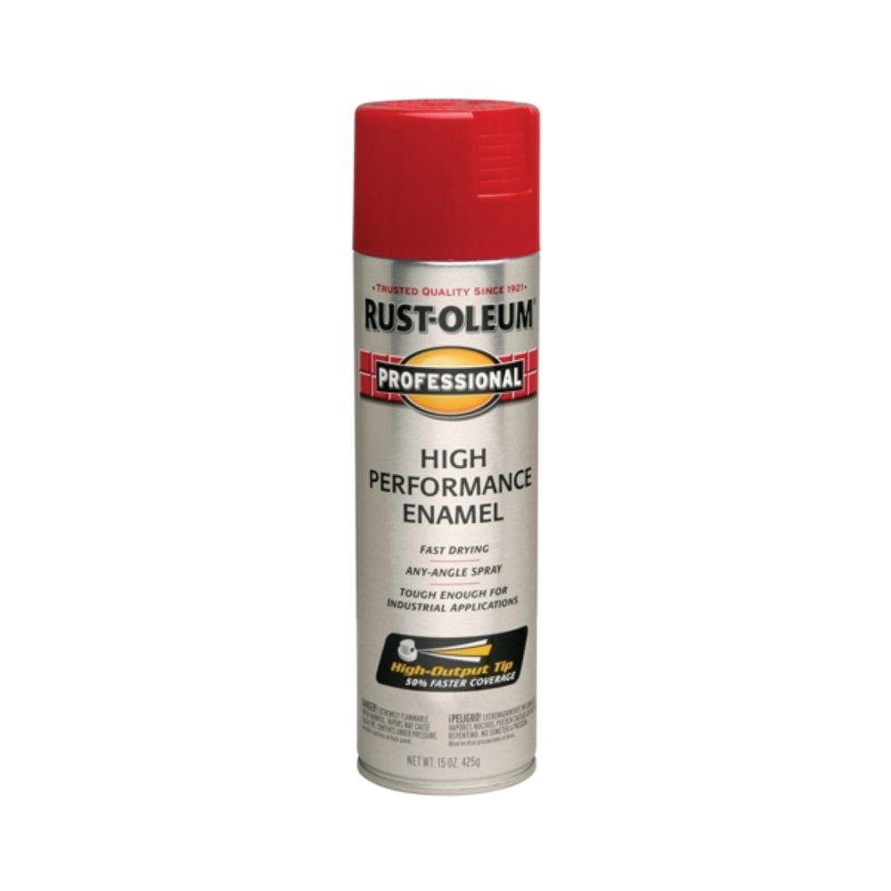 RUST-OLEUM 7564838 Professional High Performance Enamel Spray Paint, Gloss, Safety Red, 15 oz Aerosol Can