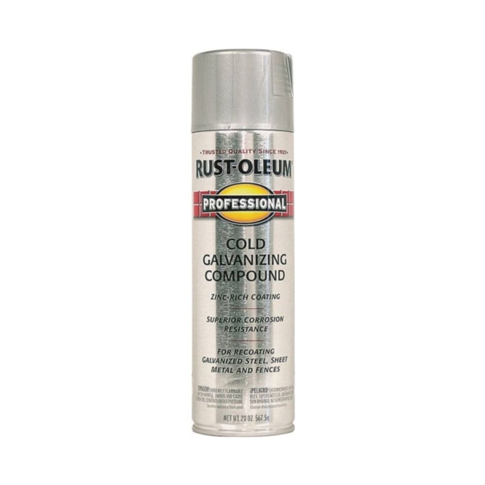 RUST-OLEUM PROFESSIONAL 7585838 Galvanizing Compound Spray Paint, Flat/Matte, Cold Gray, 20 oz
