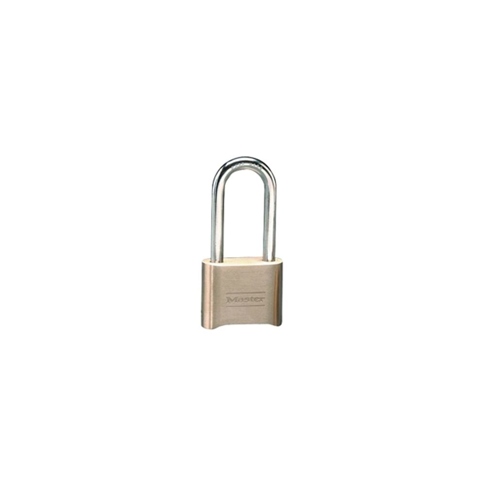 Master Lock 175DLH Combination Padlock, 2 in W Body, 2-1/4 in H Shackle, Brass