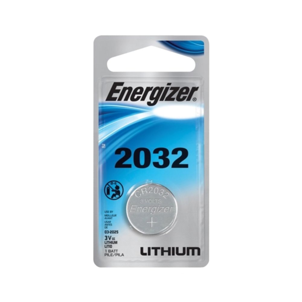 Energizer ECR2032BP Coin Cell Battery, CR2032 Battery, Lithium, Manganese Dioxide, 3 V Battery
