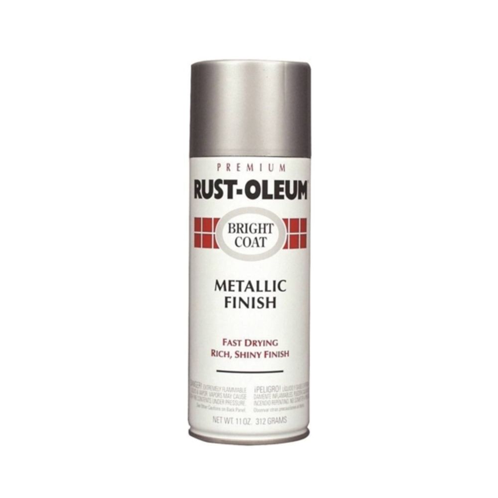 RUST-OLEUM STOPS RUST 7715830 Bright Coat Spray Paint, Metallic, Aluminum, 11 oz Aerosol Can