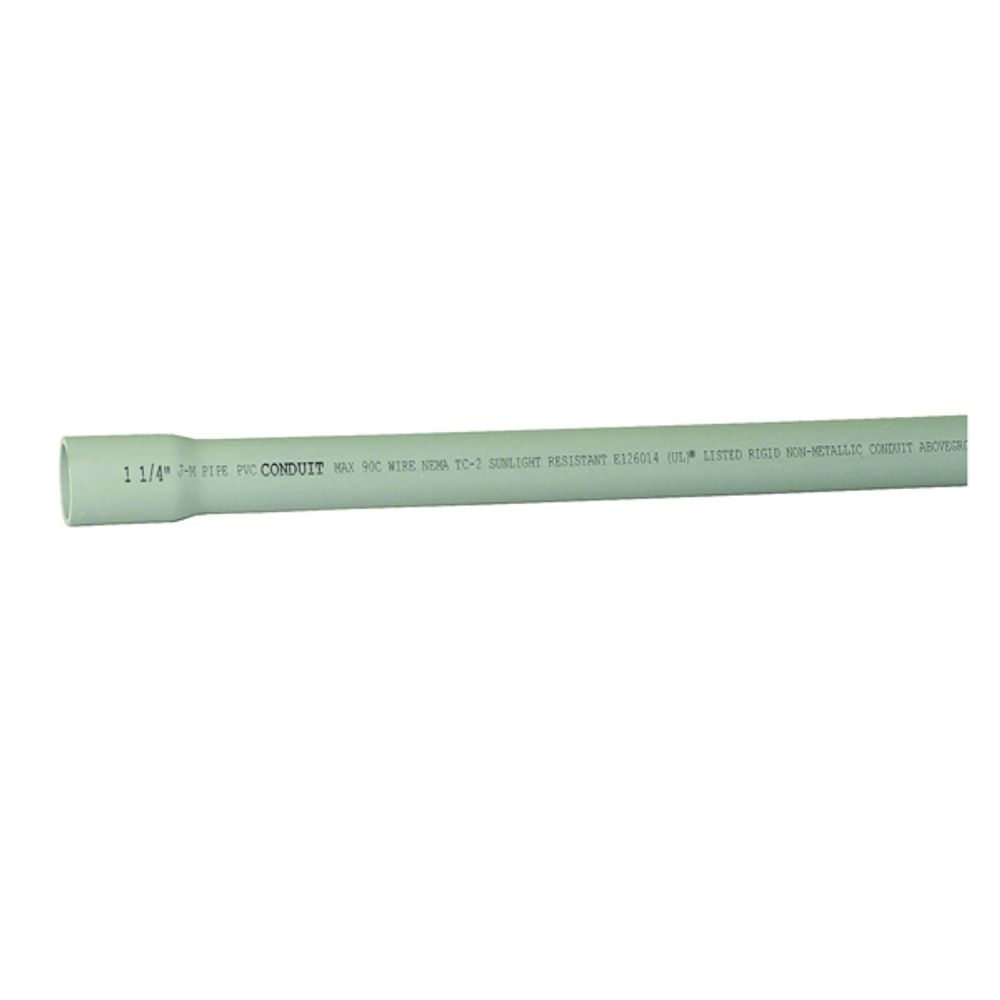 JM Eagle 67470 Heavy-Duty Rigid Conduit, 1.38 in ID, PVC