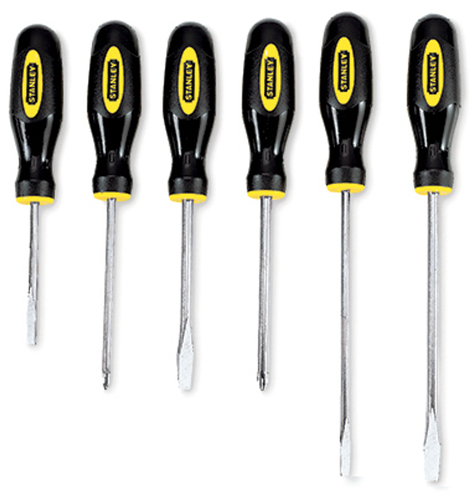 STANLEY 60-060 Screwdriver Set, Steel, Black, Nickel
