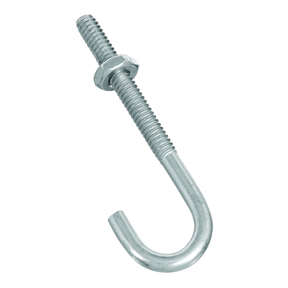National Hardware 2195BC Series 232876 J-Bolt, 3/16 in Thread, 1-1/2 in L Thread, Steel, Zinc