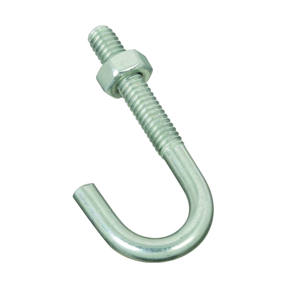 National Hardware 2195BC Series 232884 J-Bolt, 1/4 in Thread, 1.31 in L Thread, Steel, Zinc