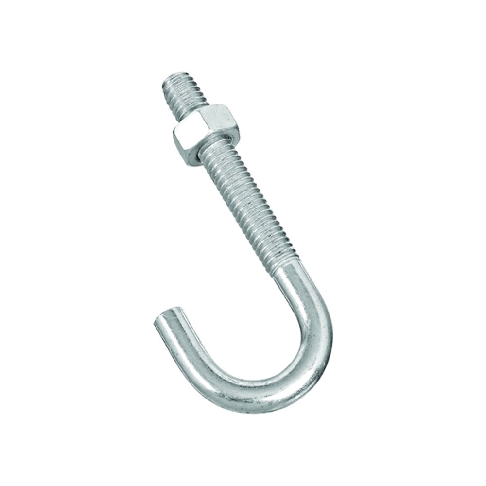 National Hardware 2195BC Series 232918 J-Bolt, 5/16 in Thread, 2 in L Thread, Steel, Zinc