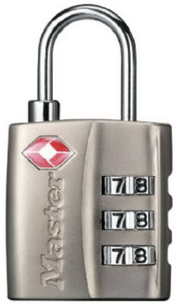 Master Lock 4680DNKL Combination Luggage Lock, 1-3/16 in W Body, 3/4 in H Shackle, Metal