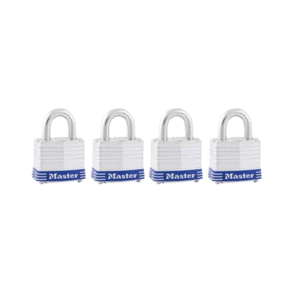 Master Lock 3008D Keyed Padlock, 1-9/16 in W x 1-1/2 in H Body, 3/4 in H Shackle, Steel