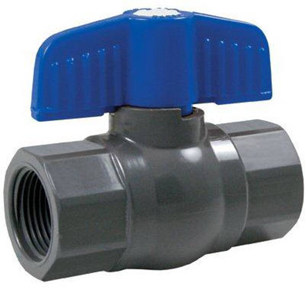 B & K 107-104 Ball Valve, 3/4 in FPT x FPT, 2 Ports/Ways, PVC