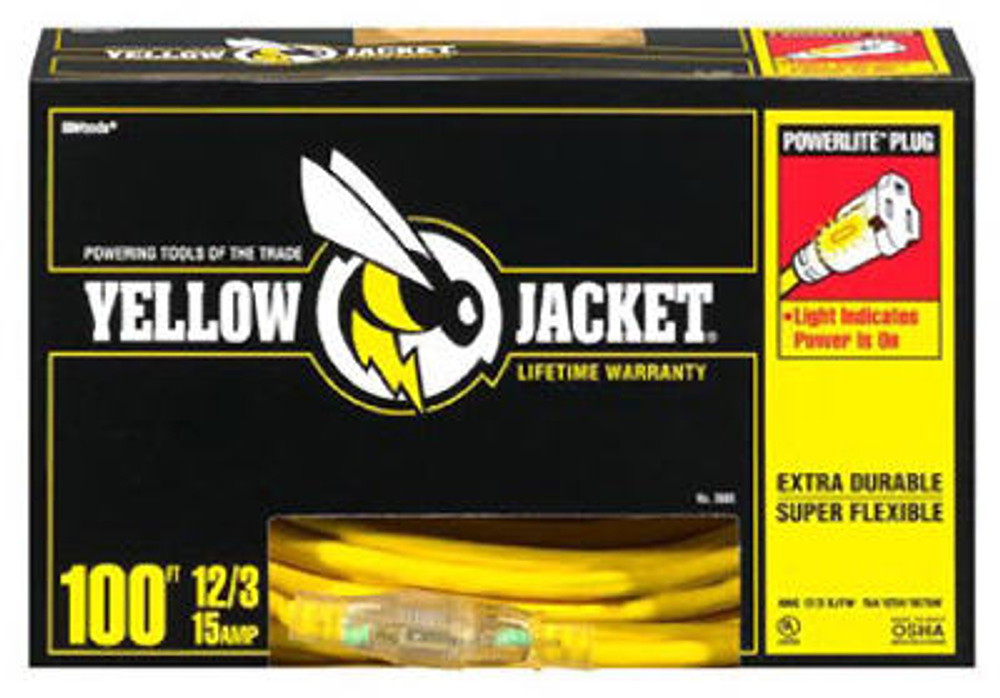 CCI 2885 Extension Cord, 12 AWG, Yellow Jacket, 100 ft L