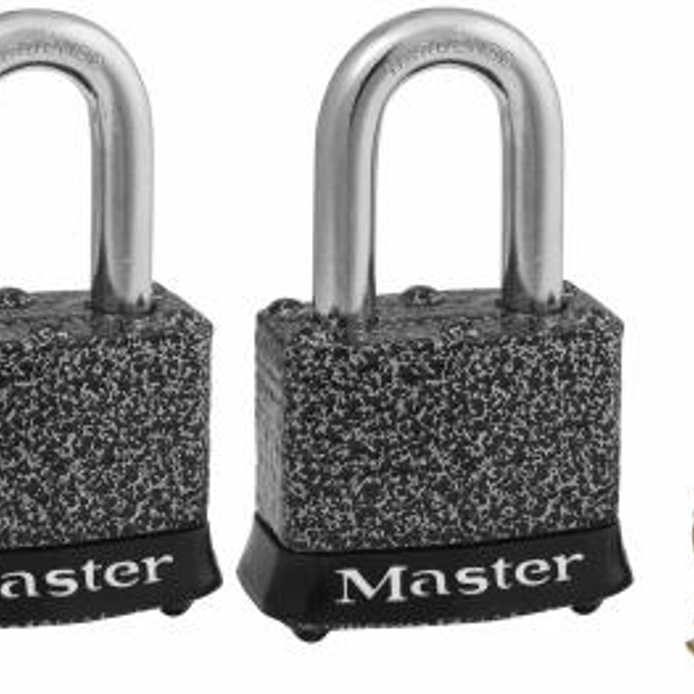 Master Lock 380T Keyed Padlock, 1-9/16 in W Body, 1-1/8 in H Shackle, Steel