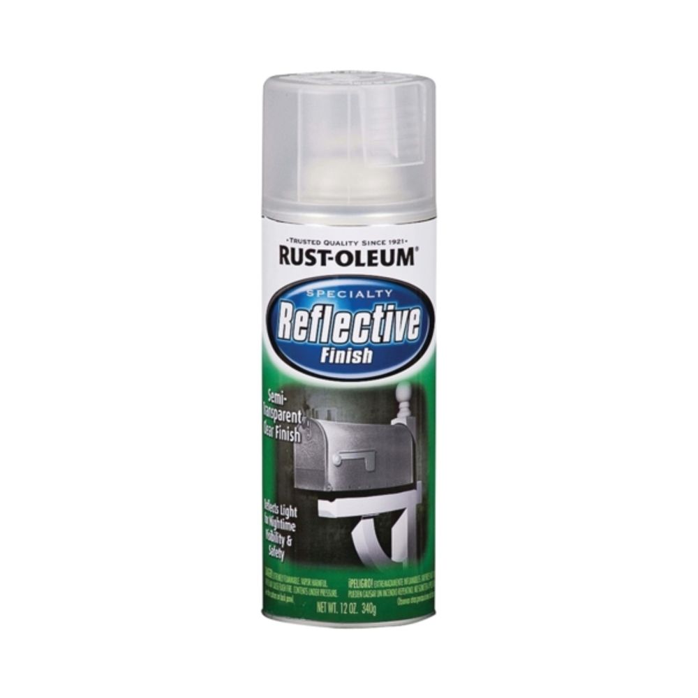 RUST-OLEUM 214944 Specialty Reflective Finish Spray Paint, Clear/Semi-Transparent, Reflective, 10 oz Aerosol Can