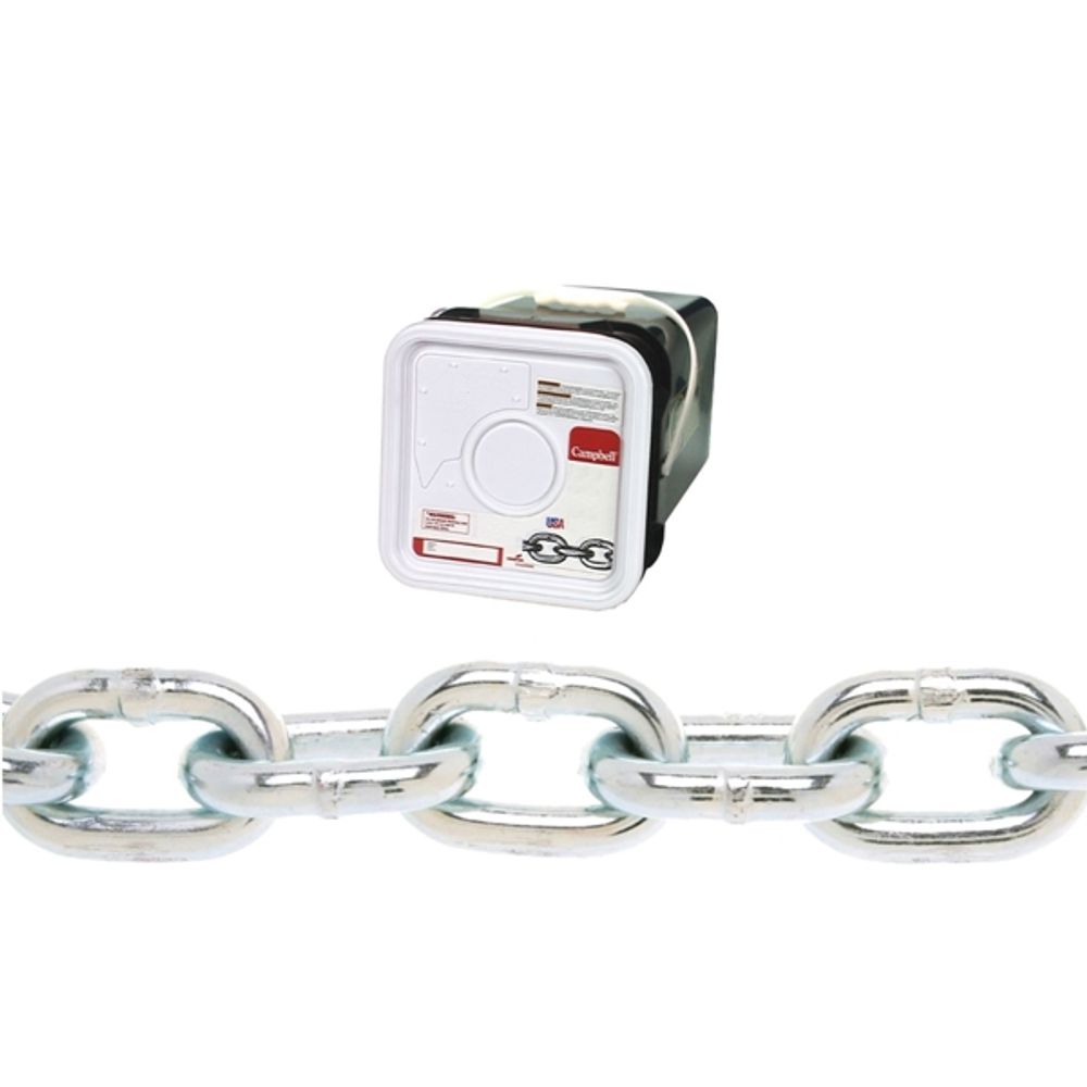 Campbell 014-3336 Proof Coil Chain, 800 lb Working Load Limit, 3/16 in, Galvanized Steel