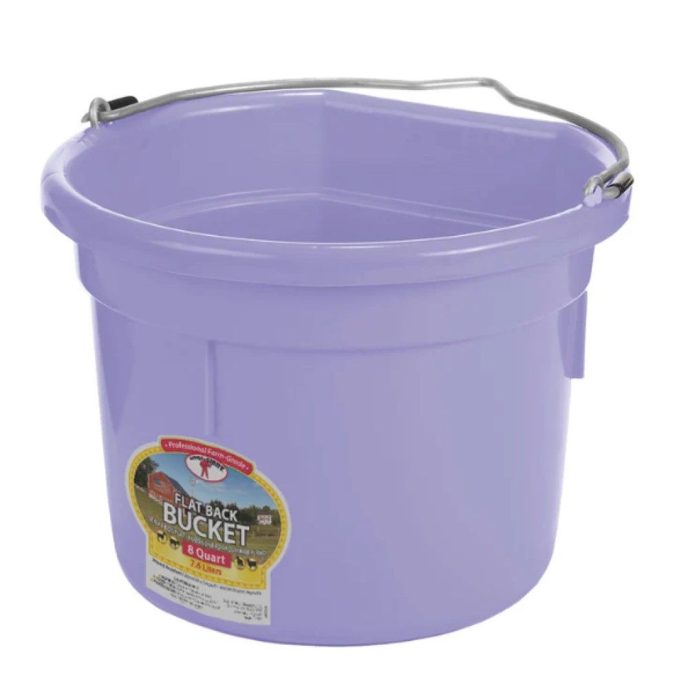 Little Giant, Flat Back Plastic Bucket, 8 qt