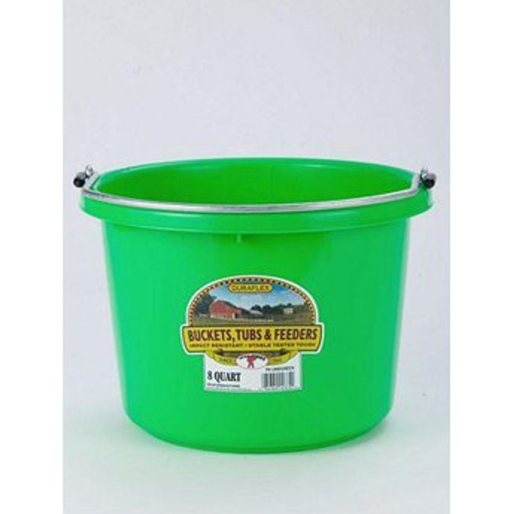 Little Giant, Flat Back Plastic Bucket, 8 qt