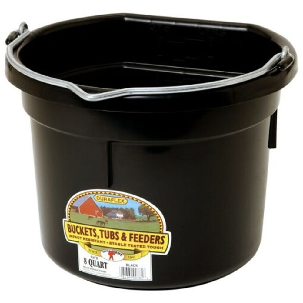 Little Giant, Flat Back Plastic Bucket, 8 qt