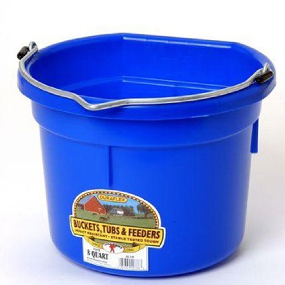 Little Giant, Flat Back Plastic Bucket, 8 qt