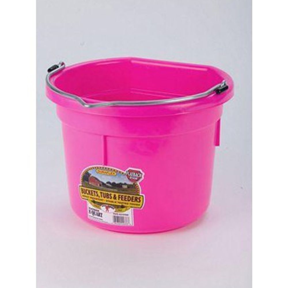 Little Giant, Flat Back Plastic Bucket, 8 qt