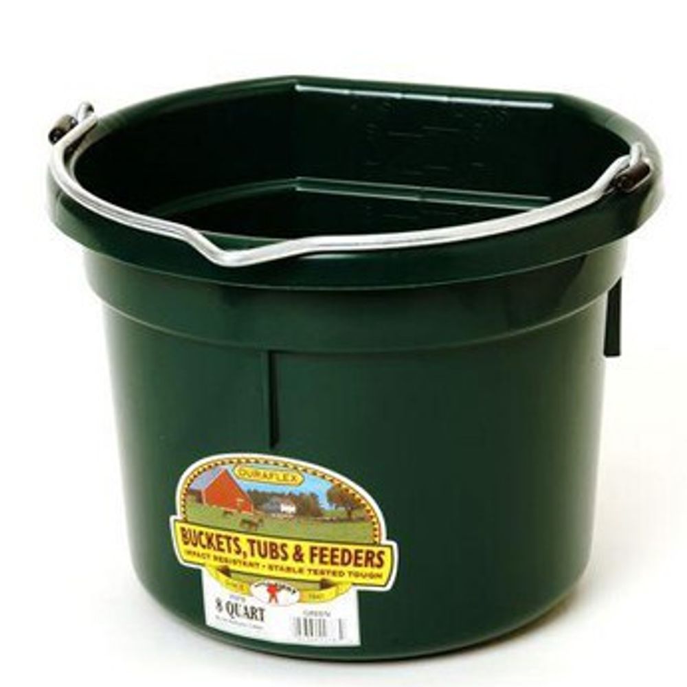 Little Giant, Flat Back Plastic Bucket, 8 qt