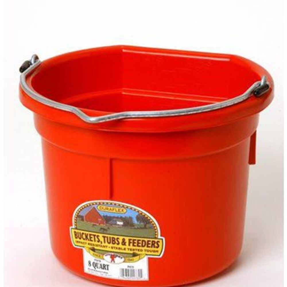 Little Giant, Flat Back Plastic Bucket, 8 qt