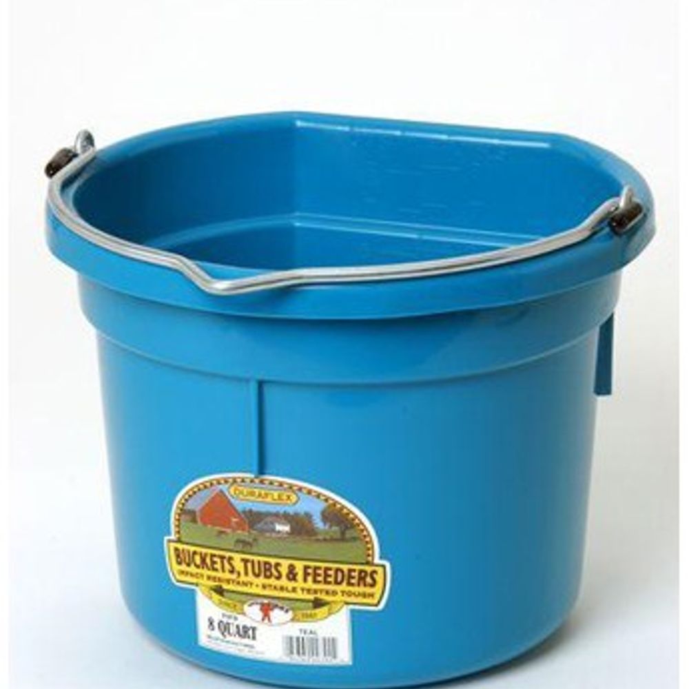 Little Giant, Flat Back Plastic Bucket, 8 qt