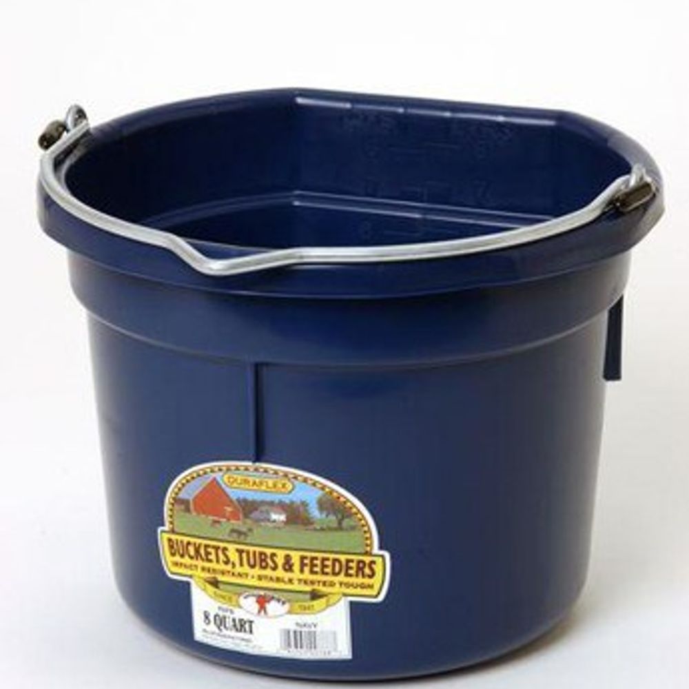 Little Giant, Flat Back Plastic Bucket, 8 qt