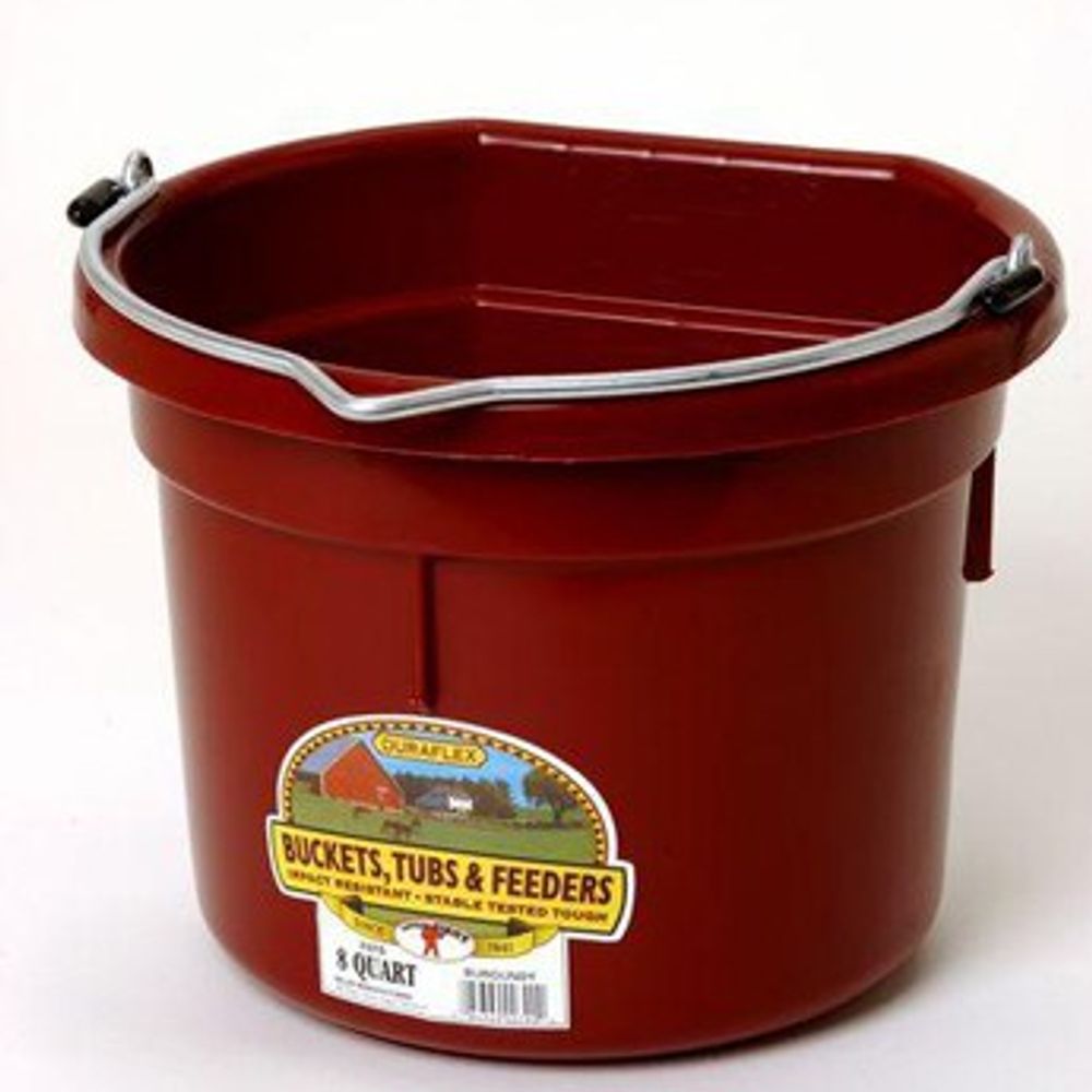 Little Giant, Flat Back Plastic Bucket, 8 qt