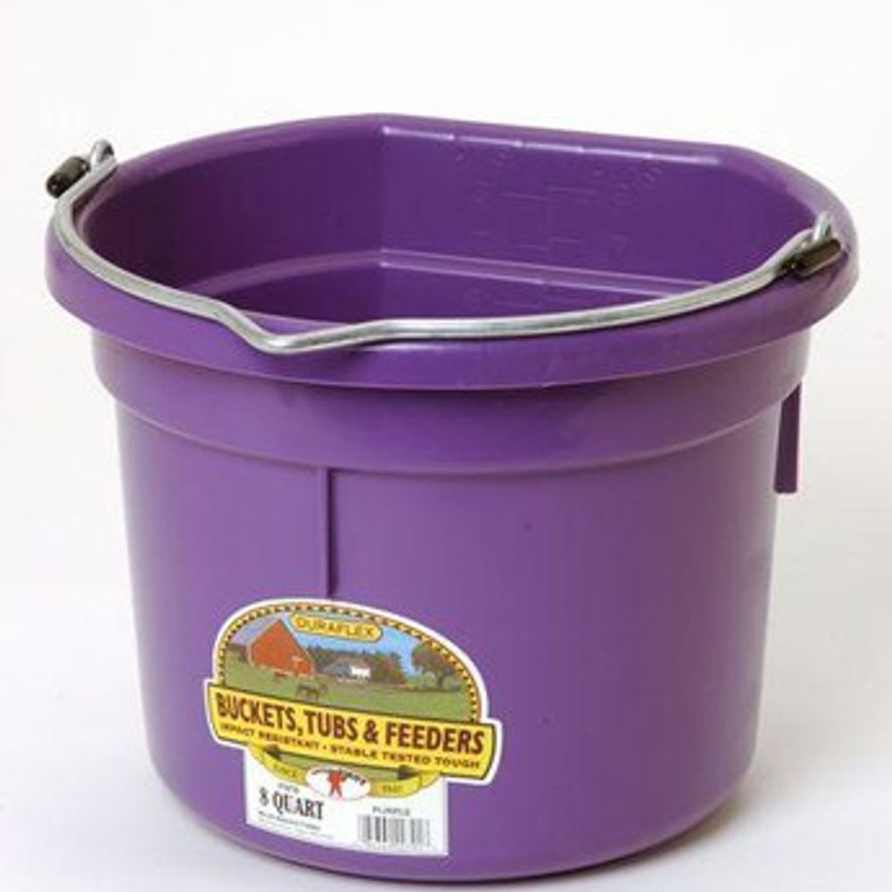Little Giant, Flat Back Plastic Bucket, 8 qt