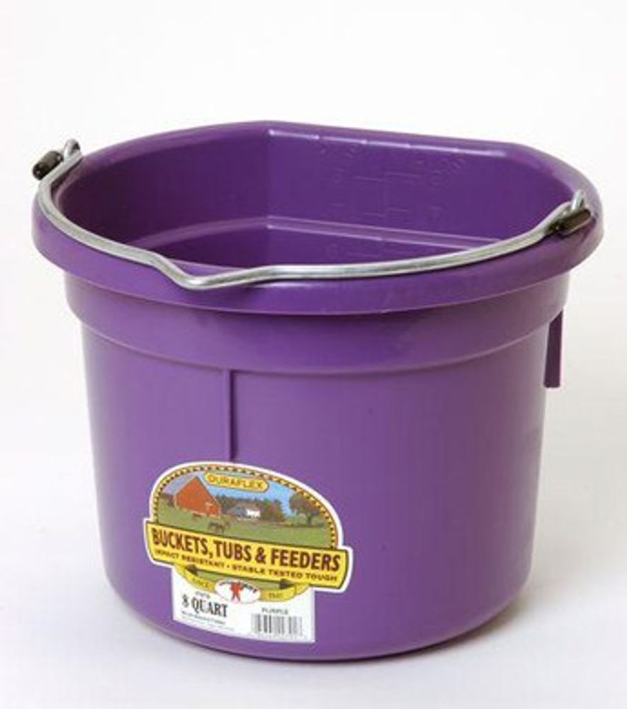 Little Giant, Flat Back Plastic Bucket, 8 qt