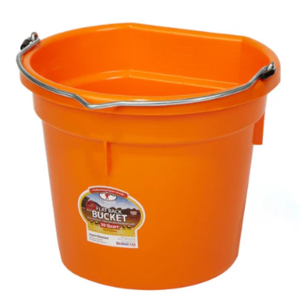 Little Giant, Flat Back Plastic Bucket, 20 qt