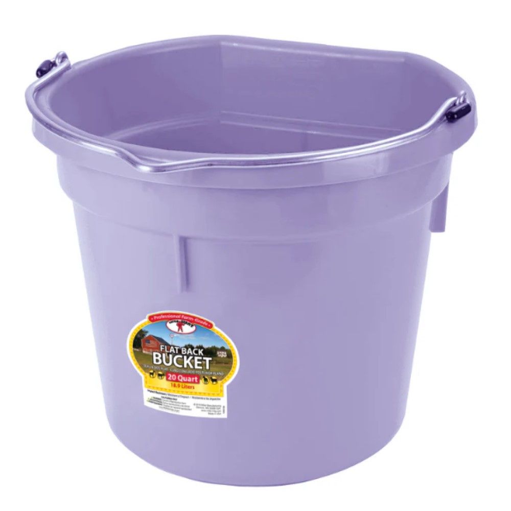 Little Giant, Flat Back Plastic Bucket, 20 qt